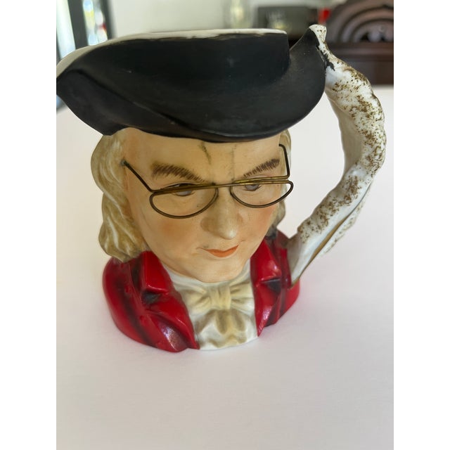 Vintage Lefton China Benjamin Franklin Character Mug With Wire Glasses & Quill Handle For Sale In Los Angeles - Image 6 of 6