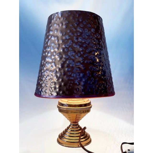 Vintage Art Deco Hammered Copper Table Lamp, 1930 For Sale - Image 9 of 10