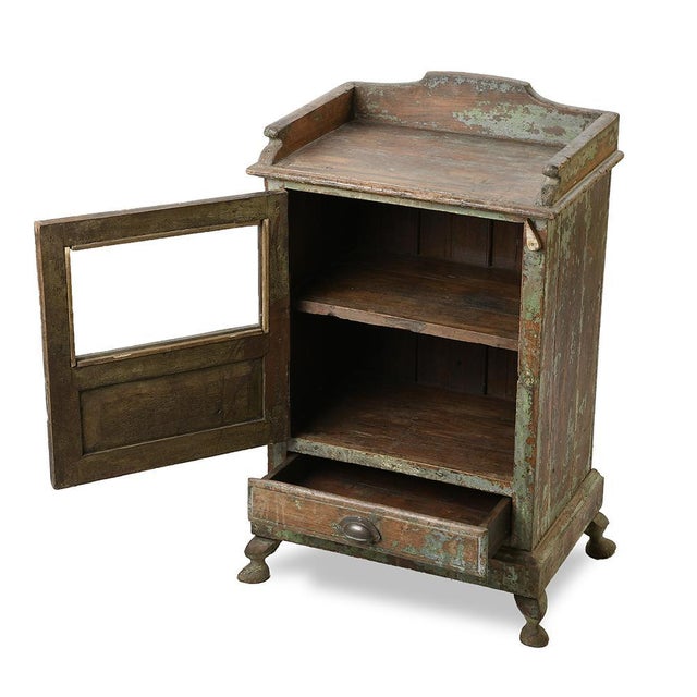 Patinated Wooden Bedside Table, 1800s For Sale - Image 3 of 8