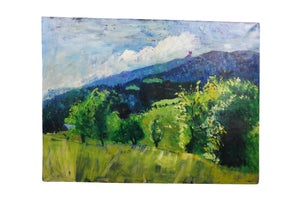 1963 Miss Lititia Thompson Blue Ridge Mountains Oil Painting 48"