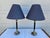 Late 20th Century Blue and Brass Lamps - a Pair For Sale - Image 6 of 16