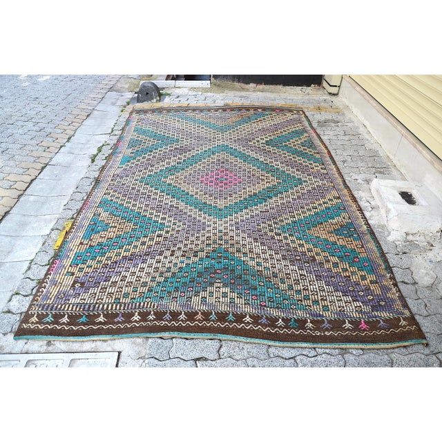 1960s Vintage Bohemian Turkish Rug For Sale - Image 11 of 11