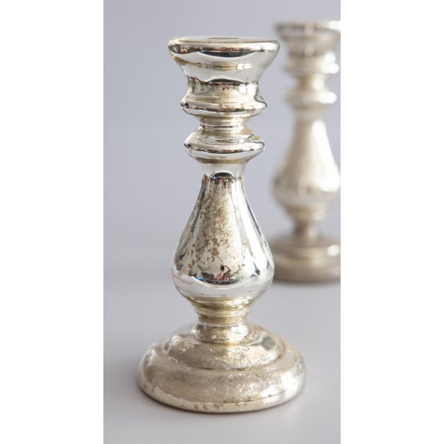 Mid 19th Century 19th Century French Silvered Mercury Candlesticks - A Pair For Sale - Image 5 of 10