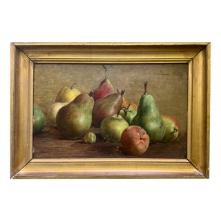 Still Life with Pears, Late 19th Century, Oil Painting For Sale