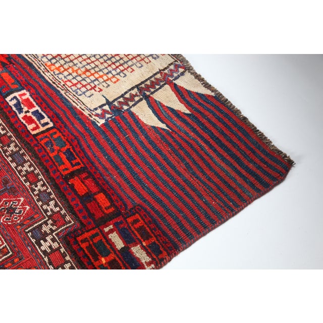 Vintage Kurdish Bahtiyari Tribal Textile – Rug, Kilim & Embroidery for Floor - 3' 2'' X 7' 3'' For Sale - Image 9 of 12