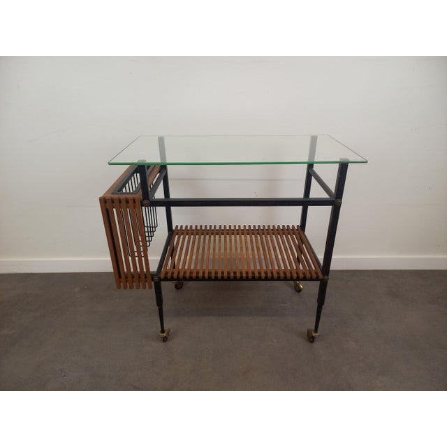 Side Table on Wheels, 1950s, in Good conditions. Designed 1950 to 1959