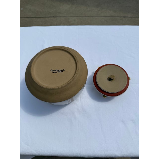 Stunning Stoneware Comoys of London Tobacco Jar. Lid seals tightly with Brass closure. Store Tobacco, Teas, or Herbs. This...