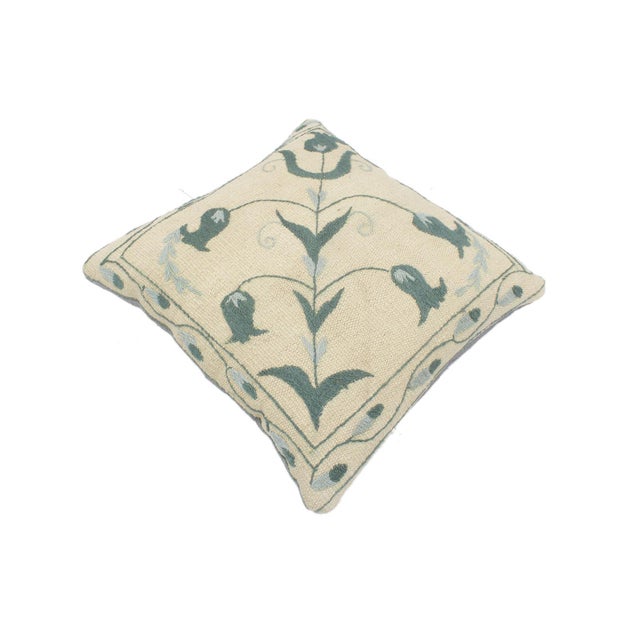 Art Nouveau Vintage Rustic Walmsley Kilim Suzani Handmade Pillow For Sale - Image 3 of 9