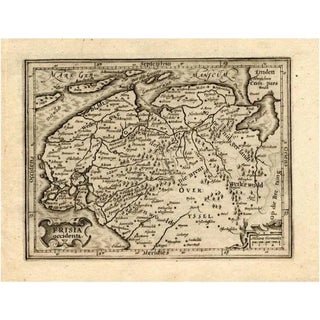 Antique Map of Friesland by Guicciardini, 1613 For Sale