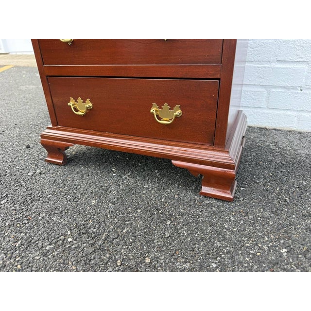 Late 20th Century Vintage Chippendale Style 5 Drawer Nightstand by Tom Selly For Sale - Image 5 of 13
