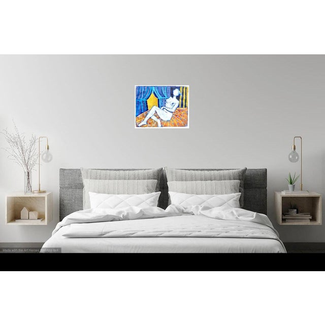 Contemporary "French Model in White" Contemporary Painting on Paper by Martha Holden For Sale - Image 3 of 6