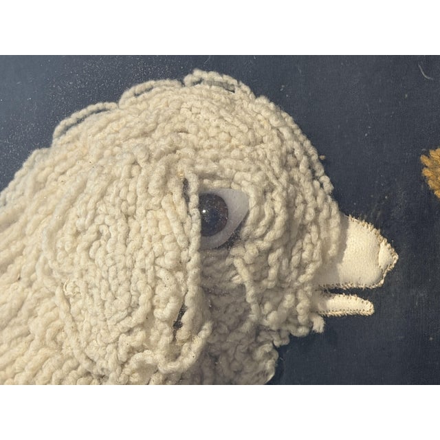 Mid 19th Century Diorama with Dogs, 1840, Cotton, Framed For Sale - Image 5 of 12