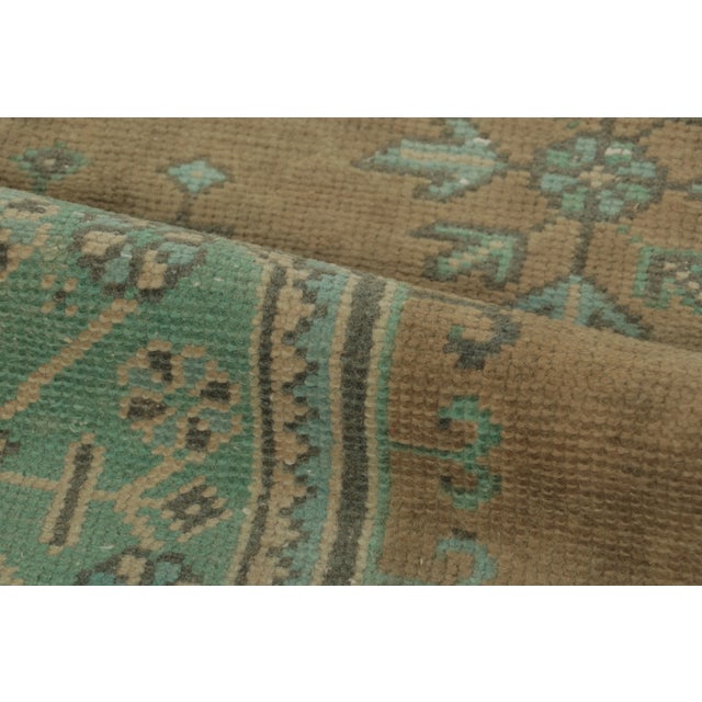 Vintage Turkish Runner With Blue Medallion & Floral Border - Rug & Kilim For Sale - Image 9 of 9