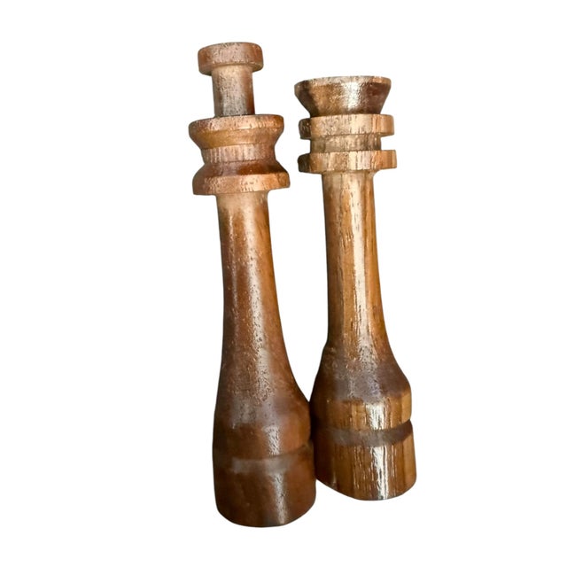Wood Vintage Hand Crafted Wooden Chess Set – 12.5” Square c.1930s - 40s For Sale - Image 7 of 11