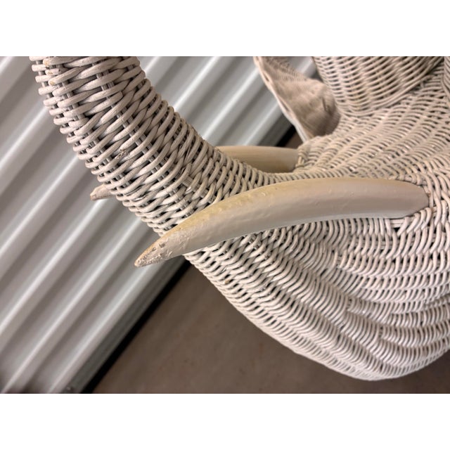 1960's Rattan White Elephant Side/Drink Table For Sale - Image 10 of 11