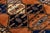 Mid-20th Century Vintage Turkish Oushak Runner Rug With Geometric Medallions in Burnt Orange and Indigo Blue For Sale - Image 9 of 9