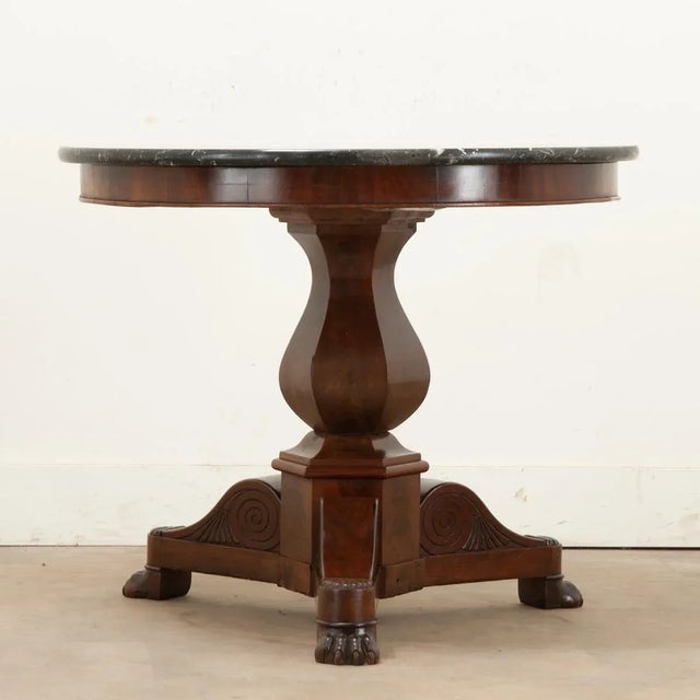 French Restauration Mahogany & Marble Gueridon For Sale - Image 9 of 12