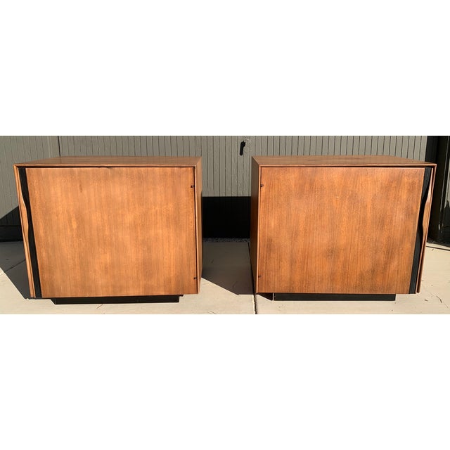 Beautiful pair of mid-century modern nightstands designed by Richard W. Thompson for Glenn of California. These feature...