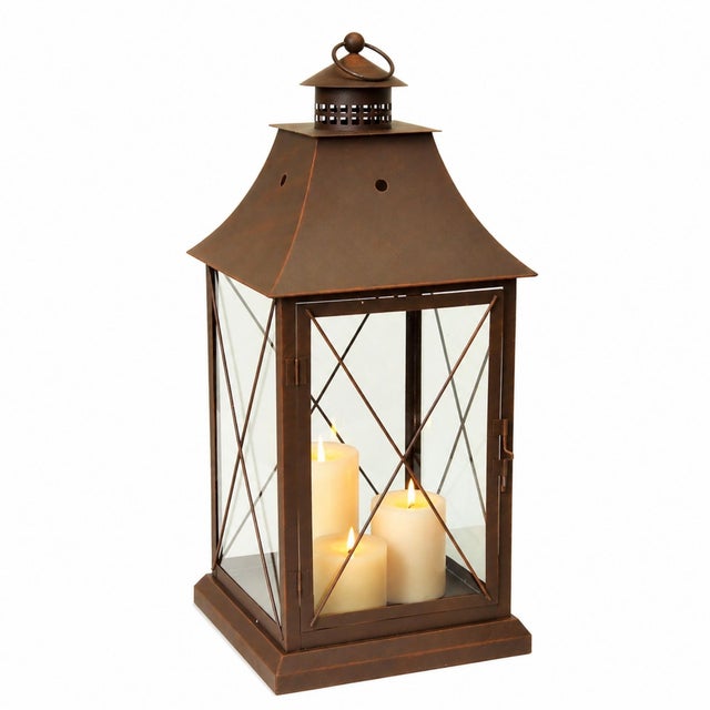 Kenneth Ludwig Chicago Classic Brown Metal Lantern (Set of 3) For Sale - Image 4 of 6