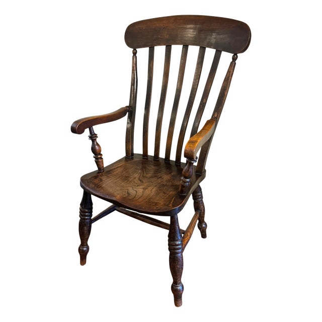 19th Century Elm High-Back Windsor Armchair, 1890s For Sale