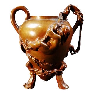 Tripod Vase with Putti in Bronze by Barbédienne, 1890 For Sale