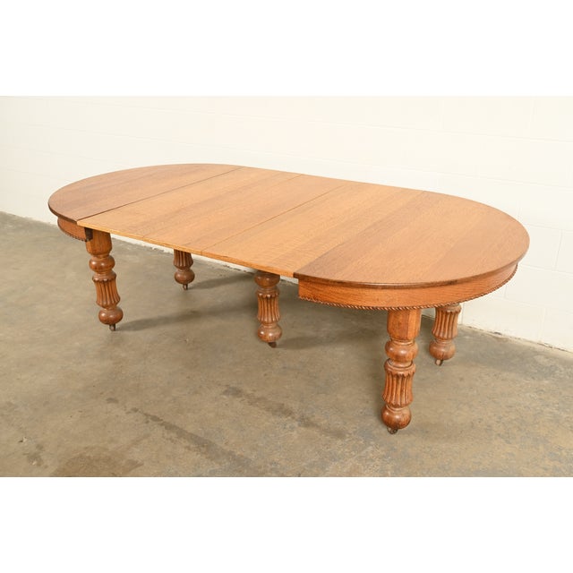 Brown R. J. Horner Style Antique Victorian Carved Oak Extension Dining Table, Circa 1890s For Sale - Image 8 of 15