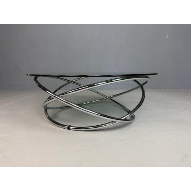 Chrome and Smoked Glass Mac Coffee Table from Miniforms, Italy, 1970s For Sale - Image 4 of 18