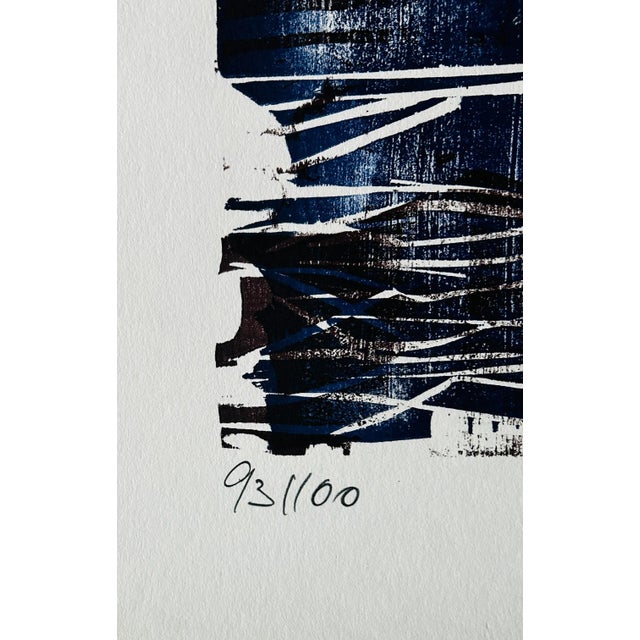 1970’s Modernist German Woodblock Print - Signed - Maria Beine Hager - Woman in Moonlight For Sale - Image 4 of 7