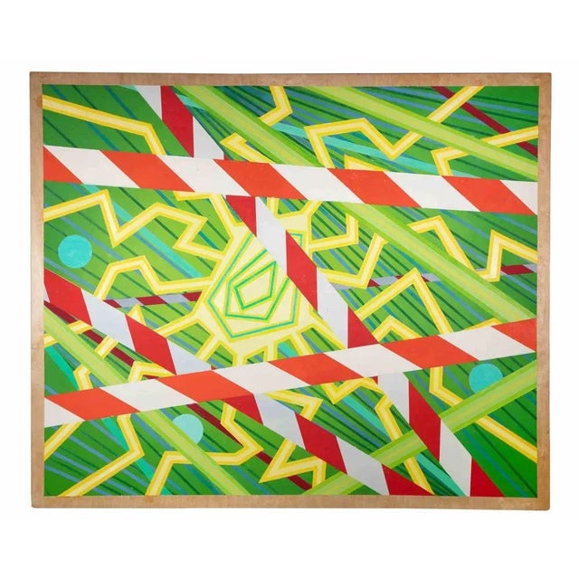 Modern Leo Guida, Striped Composition, Oil on Board, 1970s For Sale - Image 3 of 4