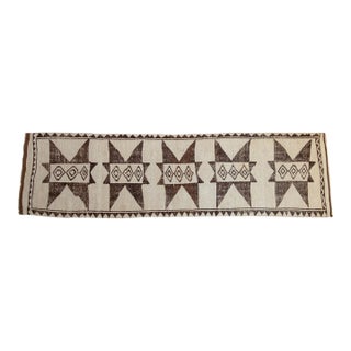 Vintage Distressed Kurd Rug Runner - 3'2" x 11'7" For Sale