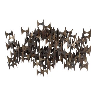 Marc Weinstein Abstract Brutalist Metal Wall Sculpture For Sale