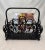 Boho Chic Black Painted Rattan Magazine Rack For Sale - Image 4 of 12
