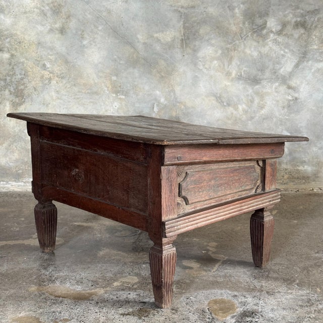 Small Antique Indonesian Teak Writing Table, 1930s For Sale - Image 3 of 11