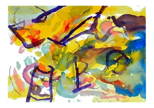 Yellow & Purple Garden Abstract