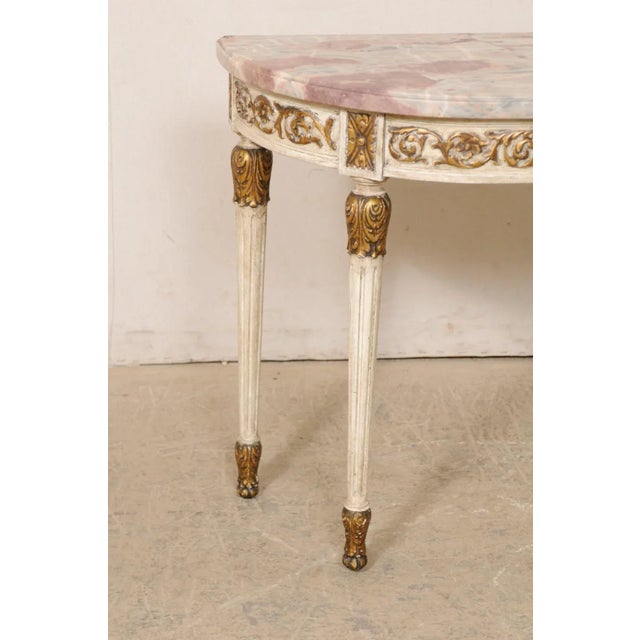 French French Carved Console with Colorful Marble Top For Sale - Image 3 of 12