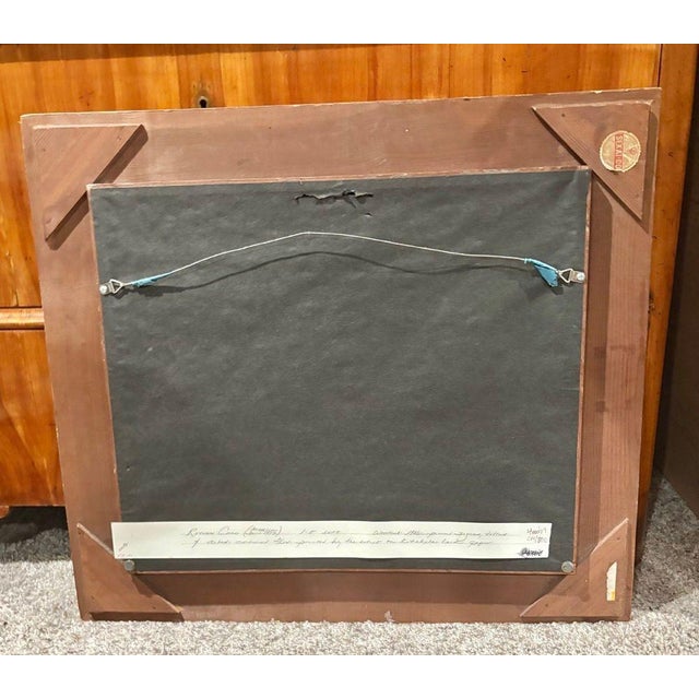 Wood Mid-Century Black & White Abstract Painting by Artist Royden Card, 21.75” X 24.75” For Sale - Image 7 of 8