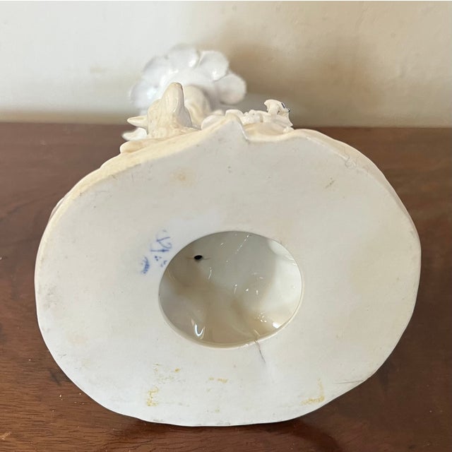 Antique 18th Century Derby Porcelain Blanc De Chine Candlestick Holder Faux Bois Tree Form Stem With a Goat For Sale - Image 17 of 17