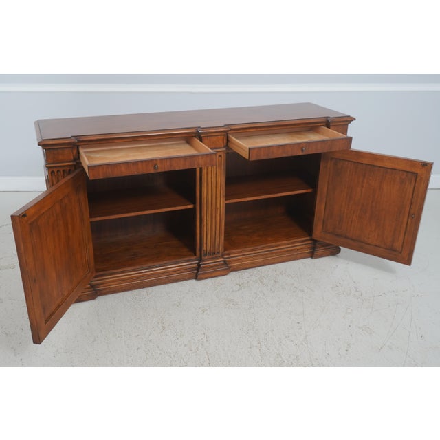 Traditional Ethan Allen Marquetry Continental Mahogany Sideboard For Sale - Image 3 of 18
