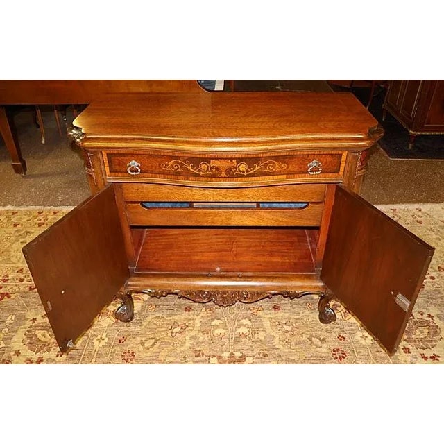 Brown 1920's French Louis XV Style Walnut Inlaid Commode Chest Server by Rockford For Sale - Image 8 of 10