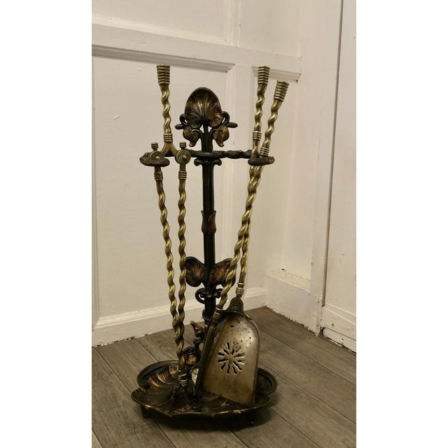 19th Century Fireside Companion Tools with Frogs, 1900s, Set of 3 For Sale - Image 3 of 8