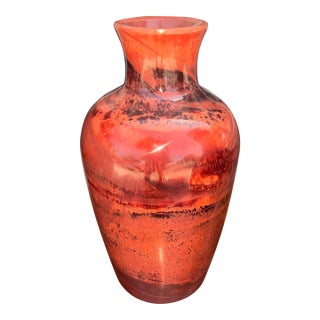 4 Vintage Chinese Realgar Peking Glass Vases For Sale