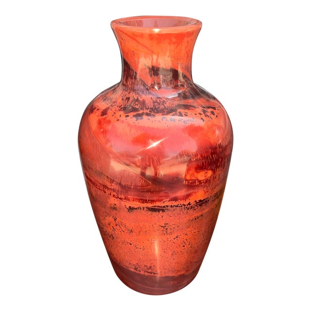4 Vintage Chinese Realgar Peking Glass Vases For Sale