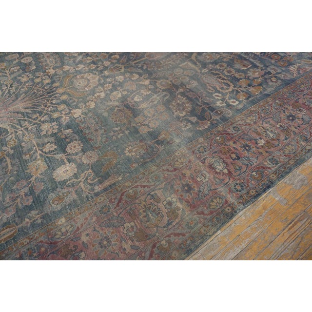 Textile Soft Neutral Earth Tone Colored Allover-Floral Design Khorassan Style Antique Persian Moud Rug For Sale - Image 7 of 12