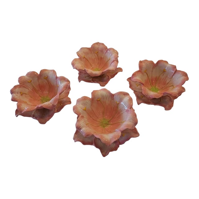 Vintage Mid-Century Modern Ambiance Collection: Lily by Nanette Vacher; Bowls and Plates-Set of 4 For Sale