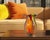 Orange Bulbous Orange Marbled Flared Lip Art Glass Vase For Sale - Image 8 of 16