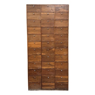 Large Oak Notarys Cabinet with Drop-Leaf Doors, 1950s For Sale