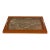 Vintage Traditional Copper Relief Glass Top Butlers Serving Tray For Sale