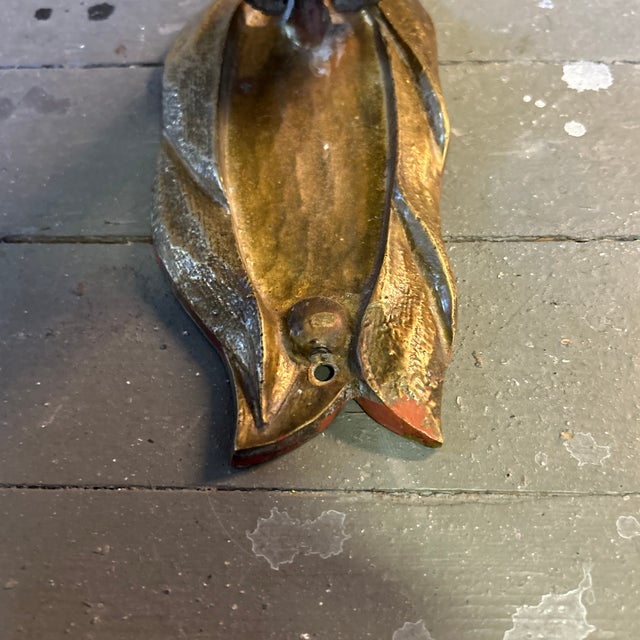 Folk Art 1970’s Folk Brass Corn on the Cob Door Knocker For Sale - Image 3 of 4