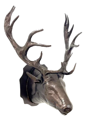 Bronzed Tole 14-point Buck Trophy Head Wall Mount