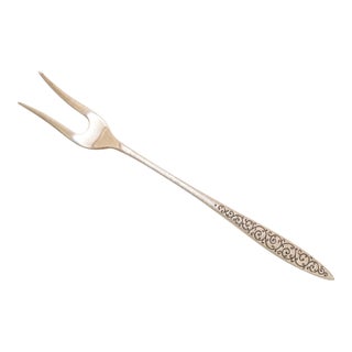 Mid 20th Century Wallace Sterling Silver Spanish Lace Pickle Olive Fork 5.75" - No Mono For Sale